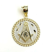 Load image into Gallery viewer, New 10k yellow solid Gold freemason Masonic Pendant religious jewelry 0.97" 4.1g
