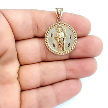 Load image into Gallery viewer, 10k yellow gold round saint Jude juda pendant charm religious jewelry 0.97" 4g