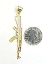 Load image into Gallery viewer, New 10k yellow Gold AK-47 machine gun rifle army Pendant charm fine jewelry 3.8g