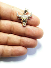 Load image into Gallery viewer, 10k yellow Gold Taurus bull zodiac Pendant charm zirconia fine gift jewelry 3g
