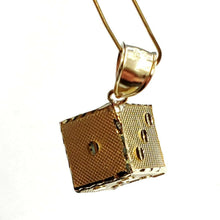 Load image into Gallery viewer, 10k yellow Gold 3D dice Pendant charm diamond cut gamble Vegas fine jewelry 6.8g