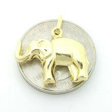 Load image into Gallery viewer, 14k yellow Gold hollow elephant 3D Pendant charm fine gift jewelry lucky 1.9g