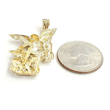 Load image into Gallery viewer, New 14k yellow gold saint Michael pendant charm fine religious gift jewelry 4.5g