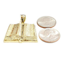 Load image into Gallery viewer, 10k yellow gold lord's prayer book our father bible verse pendant jewelry 9.7g