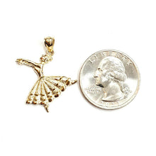 Load image into Gallery viewer, New 14k yellow Gold Solid ballerina dancer Pendant charm gift fine jewelry 2.2g