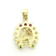 Load image into Gallery viewer, 14k yellow Gold horseshoe Pendant cubic zirconia lucky gift fine jewelry 2.2g