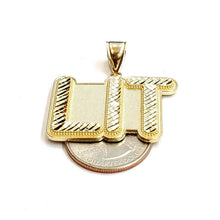 Load image into Gallery viewer, New 10k yellow Gold LIT word Pendant charm diamond cut fine jewelry 6.6g