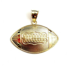 Load image into Gallery viewer, New 10k yellow Gold football Pendant charm sport fine jewelry gift unisex 5.4g