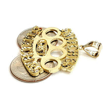 Load image into Gallery viewer, New 10k yellow Gold SNITCHES GET STITCHES word Pendant diamond cut jewelry 10.2g