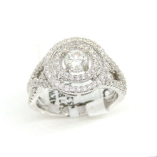 Load image into Gallery viewer, 0.83Ct Natural Diamond In 14k White Gold Wedding Engagement women Ring Size 6.5