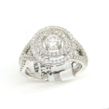 Load image into Gallery viewer, 0.83Ct Natural Diamond In 14k White Gold Wedding Engagement women Ring Size 6.5