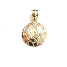 Load image into Gallery viewer, 14k yellow Gold tiny volleyball Pendant charm sport game fine jewelry gift 1g