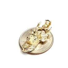 Load image into Gallery viewer, 14k yellow Gold deer buck male head Hunting Pendant charm gift jewelry 4.3g