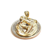 Load image into Gallery viewer, 14k yellow Gold Double Horse Head animal Pendant charm Love fine jewelry 3.1g