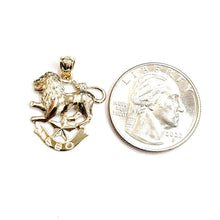 Load image into Gallery viewer, 14k yellow Gold lion Leo zodiac sign astrology Pendant charm fine jewelry 2g