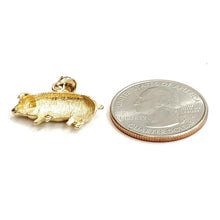Load image into Gallery viewer, New 14k yellow Gold Pig full body animal Pendant charm fine jewelry 2.2g