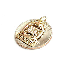 Load image into Gallery viewer, 14k yellow Gold crab cancer zodiac sign astrolog Pendant charm fine jewelry 1.3g