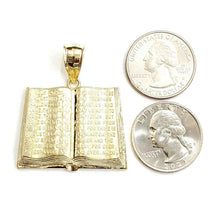 Load image into Gallery viewer, 10k yellow gold lord's prayer book our father bible verse pendant jewelry 9.7g