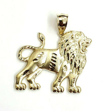 Load image into Gallery viewer, 10k yellow solid Gold lion full body Pendant charm Leo zodiac fine jewelry 7.7g