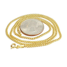 Load image into Gallery viewer, 10K yellow gold 2mm thin Hollow Cuban Miami chain Necklace fine jewelry 22" 2.9g