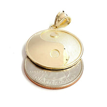 Load image into Gallery viewer, 10k solid yellow Gold yin ying yang taoist symbol Pendant jewelry 0.96" 3.1g