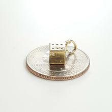 Load image into Gallery viewer, 14k yellow Gold 3D hollow dice Pendant charm gamble gift sport fine jewelry 0.9g