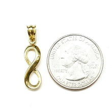 Load image into Gallery viewer, New 10k solid yellow Gold infinity Pendant love forever fine gift jewelry 1.5g