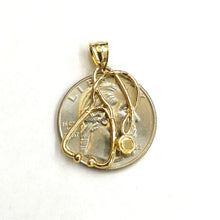Load image into Gallery viewer, 14K Yellow Gold 3D medical stethoscope doctor nurse Pendant Fine Jewelry 2.2g