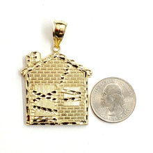 Load image into Gallery viewer, New 10k yellow gold trap house pendant charm diamond cut gift fine jewelry 8.7g