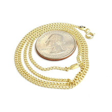 Load image into Gallery viewer, New 10K yellow gold 1.8mm thin hollow Cuban chain necklace fine jewelry 1.3g 16"