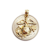 Load image into Gallery viewer, 14k yellow gold US Marine Corps Emblem pendant charm Fine Jewelry men women 3.1g