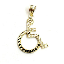Load image into Gallery viewer, 10k yellow Gold handicap disability Pendant charm diamond cut fine jewelry 1.7g
