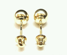 Load image into Gallery viewer, New 14k yellow Gold 5mm hollow ball earrings screw back fine gift jewelry