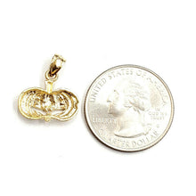Load image into Gallery viewer, 14k yellow gold pumpkin pendant charm Halloween scary spooky fine jewelry 1.7g