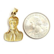 Load image into Gallery viewer, 14k yellow gold Jesus Malverde Narco saint Sinaloa pendant charm fine gift 2.2g