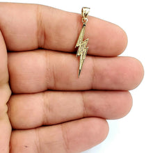 Load image into Gallery viewer, New 14k yellow gold lightning bolt pendant charm gift fine jewelry 0.6g