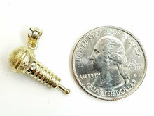 Load image into Gallery viewer, New 10k solid yellow Gold microphone Pendant singer music jewelry fine gift 3.3g