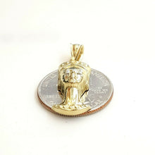 Load image into Gallery viewer, New 10k yellow Gold Egyptian Nefertiti Queen Cleopatra head Pendant jewelry 2.3g