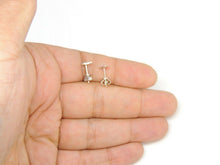 Load image into Gallery viewer, New 14k white Gold 0.10Ct Round Diamonds heart stud Earrings Push Back Fastening