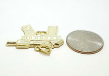 Load image into Gallery viewer, 10k yellow solid Gold automatic machine gun Pendant charm fine gift jewelry 4.9g