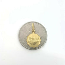 Load image into Gallery viewer, 14k yellow gold round hollow baptism bautizo pendant charm jewelry 0.47" 1.1g