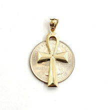 Load image into Gallery viewer, 10k yellow gold Egyptian ankh cross pendant charm fine religious jewelry 1.9g