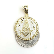 Load image into Gallery viewer, New 10k yellow solid Gold freemason Masonic Pendant religious jewelry 0.97" 4.1g
