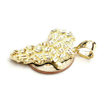Load image into Gallery viewer, 10k yellow gold nugget Africa continent outline map pendant charm jewelry 3.3g