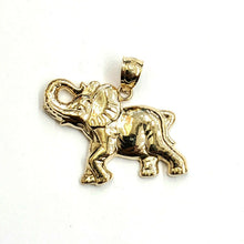 Load image into Gallery viewer, 14k yellow Gold elephant Pendant charm unisex fine gift good luck jewelry 3.5g