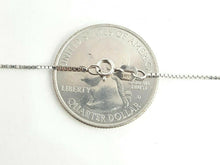 Load image into Gallery viewer, New 14K white Gold 0.8mm Square Box Chain Necklace fine gift jewelry 1.7g 16"