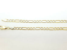 Load image into Gallery viewer, Men's Women's 14K two-tone Gold hollow Figaro Link Chain jewelry 3.4mm 24" 5.3g