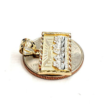 Load image into Gallery viewer, 14k two tone gold last supper pendant charm diamond cut fine gift jewelry 2.4g