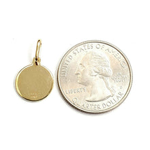 Load image into Gallery viewer, 14k solid yellow Gold round saint Christopher Pendant religious gift 0.48" 1.5g