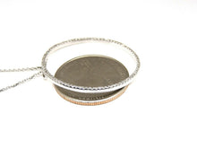 Load image into Gallery viewer, 14k white Gold 0.40Ct Diamond 1.26" diameter circle of love necklace jewelry 16"